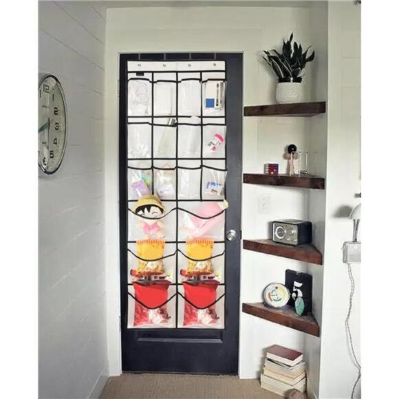 Over Door Shoe Organizer Clear Hanging Rack 18 Pocket Closet Storage Holder - Picture 2 of 7